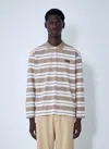 Miu Miu Striped Cotton Jersey Polo Shirt In Neutral