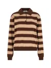 Miu Miu Logo Embroidered Long-sleeved Polo T-shirt In Multi
