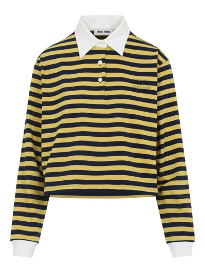 Miu Miu Yellow Long Sleeve Polo