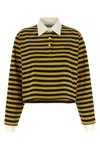 Miu Miu Striped Polo Shirt In Multi