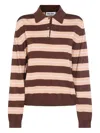 Miu Miu Logo Embroidered Long-sleeved Polo T-shirt In Multi