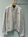 Miu Miu Striped Poplin Casual Jacket In Gray