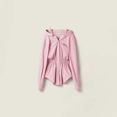 MIU MIU STRIPED POPLIN DRESS