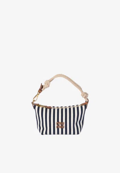 Miu Miu Striped Pouch Bag In Pattern
