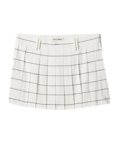 MIU MIU MIU MIU STRETCHED PLEATED MINI SKIRT