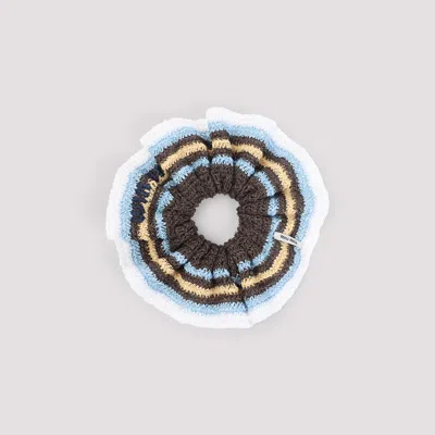 Miu Miu Striped Scrunchie In Yellow