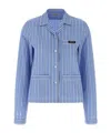Miu Miu Striped Shirt In Blue