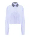 Miu Miu Striped Shirt In Black