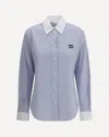 Miu Miu Striped Cotton Shirt In Blue