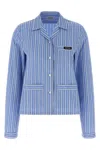 Miu Miu Striped Shirt In Blue
