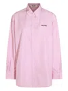 Miu Miu Striped Shirt In Pink