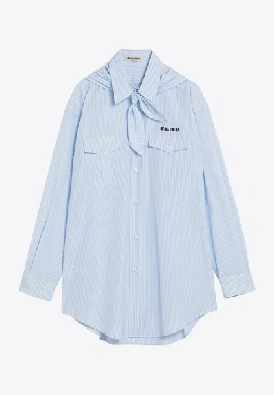 Miu Miu Striped Shirt With Scout-scarf