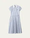 Miu Miu Striped Short-sleeve Midi Shirtdress