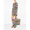 Miu Miu Striped Shoulder Bag In Multi