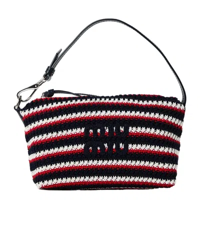 Miu Miu Striped Single-shoulder Bag In Purple