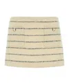 Miu Miu Embroidered Bouclã© Mini Skirt In Nude