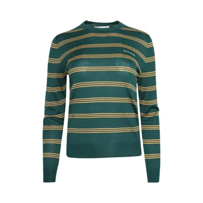 Pre-owned Miu Miu Striped Sweater 'verde' | Green | Women's Size 42