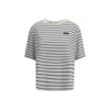Miu Miu Logo Patch Striped T-shirt