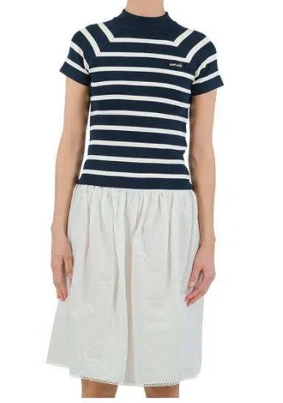 Miu Miu Striped T-shirt In Blue