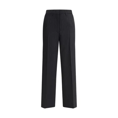 Miu Miu Striped Tailored Trousers In Red