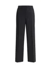 Miu Miu Embroidered Stretch Wool Palazzo Pant In Nero