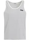 Miu Miu Tank Top In Bianco+cacao