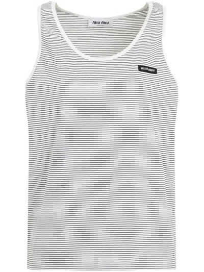 MIU MIU MIU MIU STRIPED TANK TOP