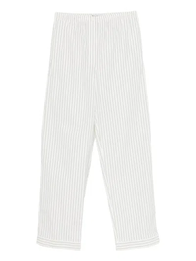 Miu Miu Striped Trousers In Brown