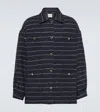 Miu Miu Striped Wool-blend Bouclé Jacket In Blue