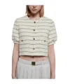 Miu Miu Striped Wool Button Casual Jacket In Multicolor