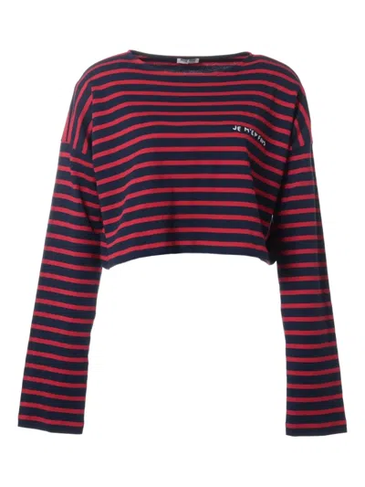 Pre-owned Miu Miu Striped Wool Top