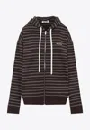 Miu Miu Hoodie Striped Cotton Drawstring