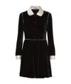Miu Miu Stud-embellished Velvet-effect Dress In Black