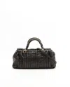 Miu Miu Studded Matelassé Bag In Black