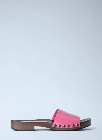 Miu Miu Studded Slide Sandals In Multi