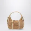 Miu Miu Suede And Crochet Handbag Women In Brown