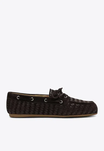 MIU MIU SUEDE AND LEATHER LOAFERS