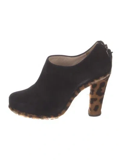 Pre-owned Miu Miu Suede Animal Print Boots