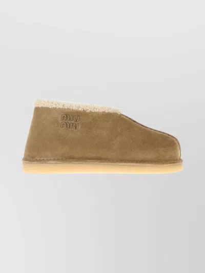 MIU MIU SUEDE ANKLE BOOTS RUBBER SOLE