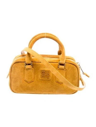 Pre-owned Miu Miu Suede Arcadie In Brown