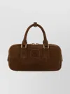 Miu Miu Arcadie Padded Suede Top-handle Bag In Brown