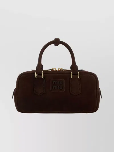 MIU MIU SUEDE ARCADIE HANDBAG TOP HANDLES