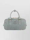 Miu Miu Powder Blue Suede Arcadie Handbag In Blue