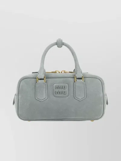 MIU MIU SUEDE ARCADIE HANDBAG TOP HANDLES