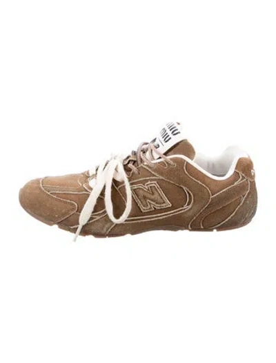 Pre-owned Miu Miu Suede Athletic Sneakers In Brown