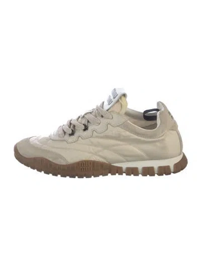 Pre-owned Miu Miu Suede Athletic Sneakers In Neutrals