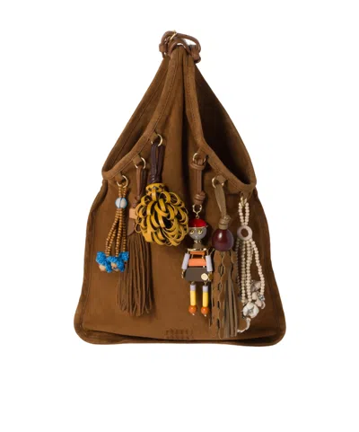 Miu Miu Suede Bag With Trick In Brown