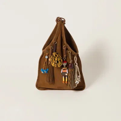 Miu Miu Suede Bag With Trick In Oak