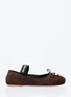 Miu Miu Suede Ballerina Flats In Brown