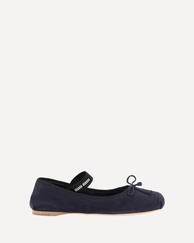 Miu Miu Satin Ballerinas In Black